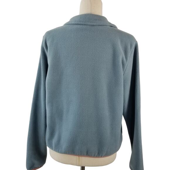 Guess Los Angeles Light Blue Fleece 1/4 Zip Pullover Top Shirt Sweater Medium - Picture 4 of 6